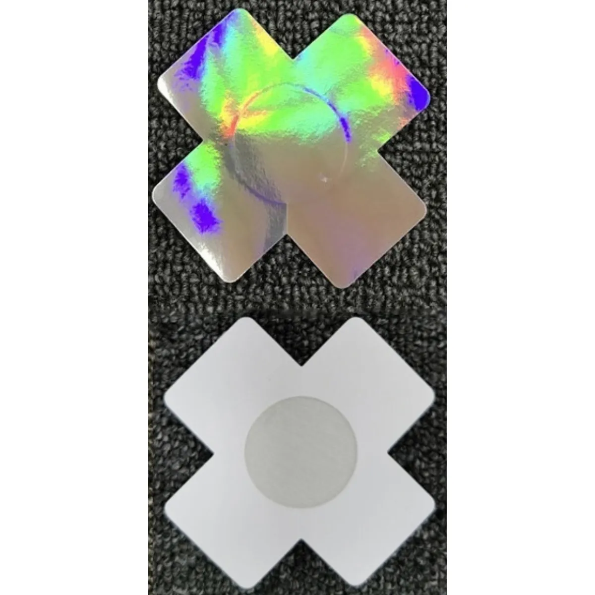 Pasties Crosses Hologram Silver 5pk