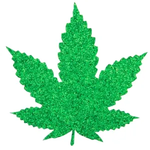 Pasties Pot Leaf Glitter  5pk