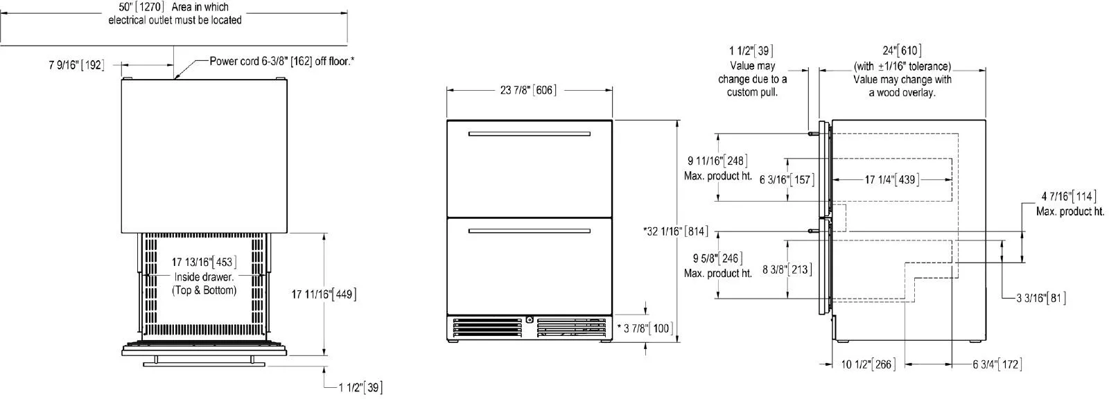 Perlick 24-Inch ADA Compliant Series Compact Freezer HA24FB-4-6