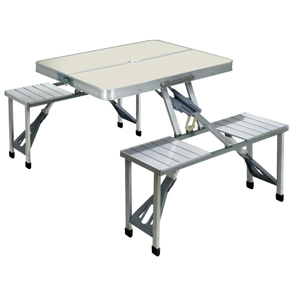 Portable Aluminum Camping Table Set, Seats 4, Weisshorn