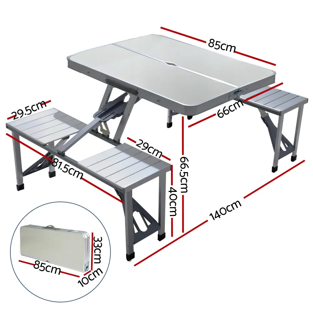 Portable Aluminum Camping Table Set, Seats 4, Weisshorn