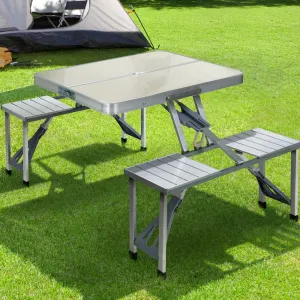 Portable Aluminum Camping Table Set, Seats 4, Weisshorn