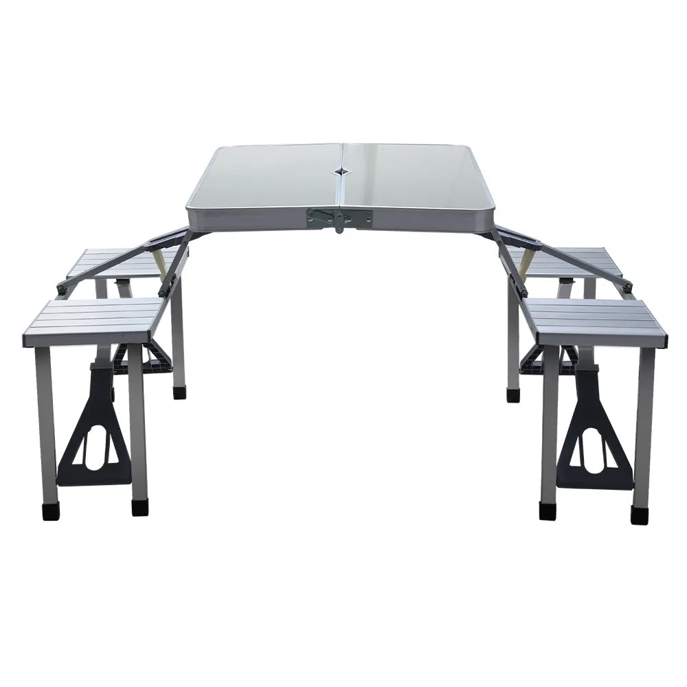 Portable Aluminum Camping Table Set, Seats 4, Weisshorn