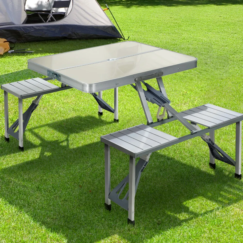 Portable Aluminum Camping Table Set, Seats 4, Weisshorn