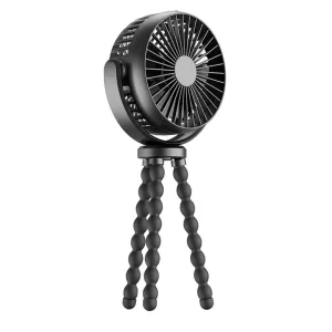 Portable Handheld Mini Stroller Fan with Flexible Tripod - USB Rechargeable