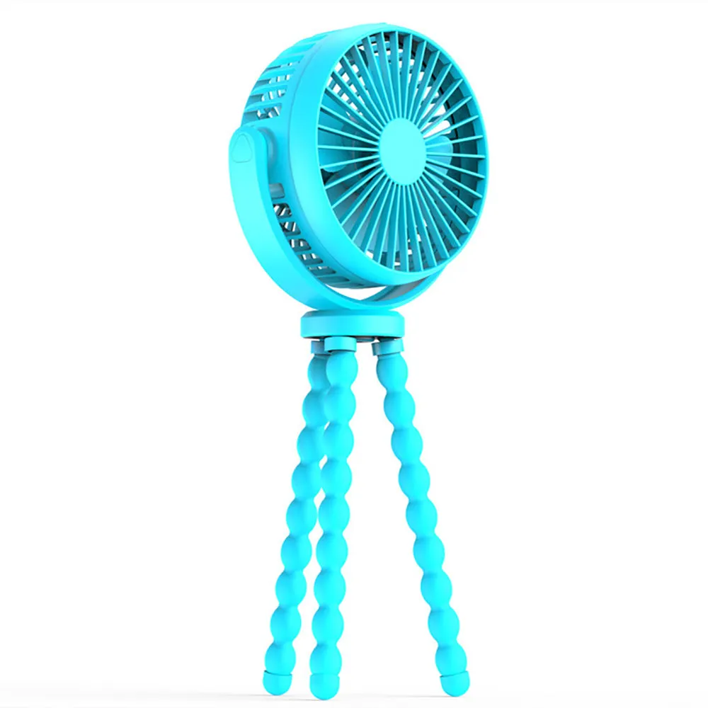 Portable Handheld Mini Stroller Fan with Flexible Tripod - USB Rechargeable