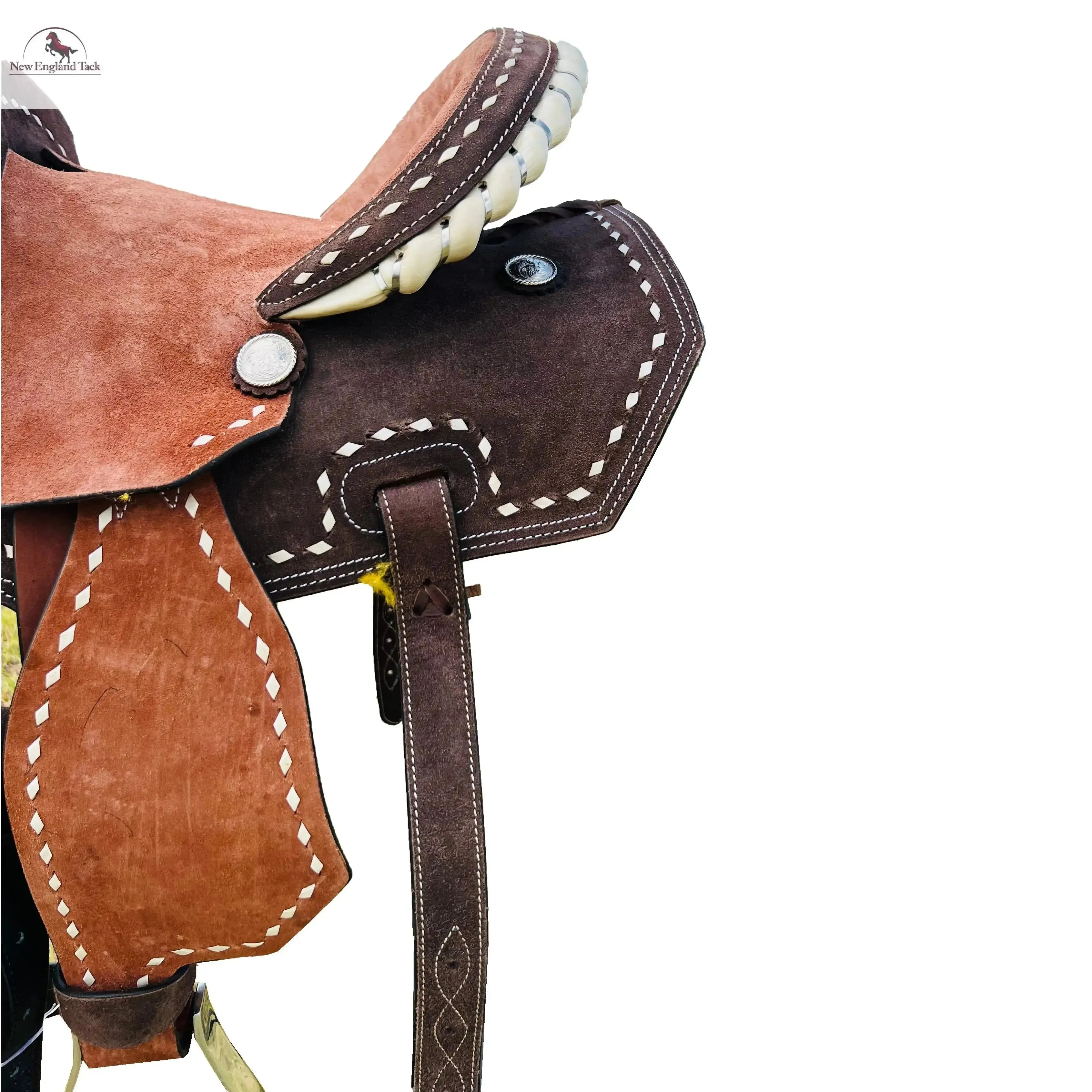 Resistance Kids-Youth Western Horse Barrel Saddle, Rawhide Cantle 12" 13"