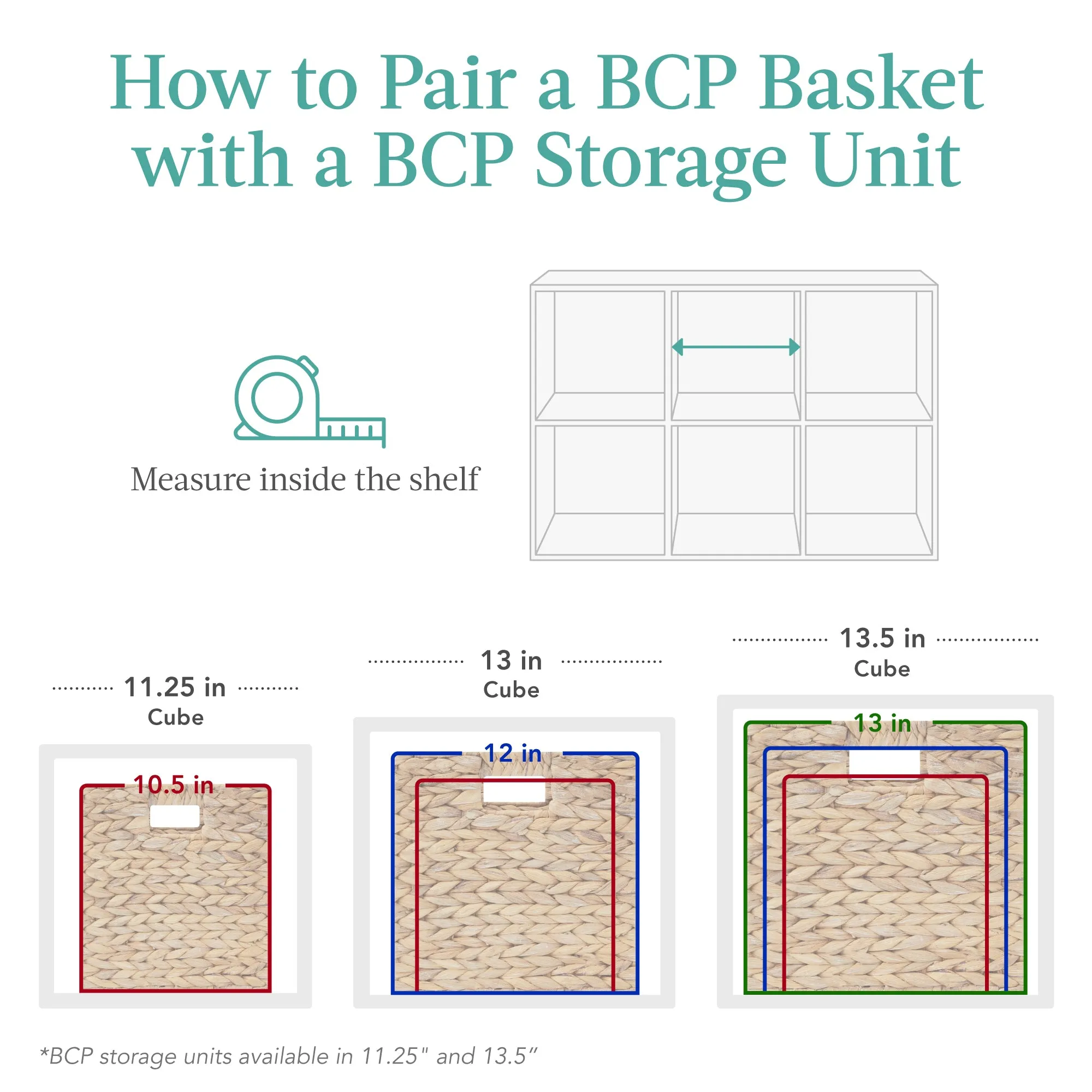 Set of 5 Collapsible Hyacinth Storage Baskets w/ Inserts - 10.5x10.5in