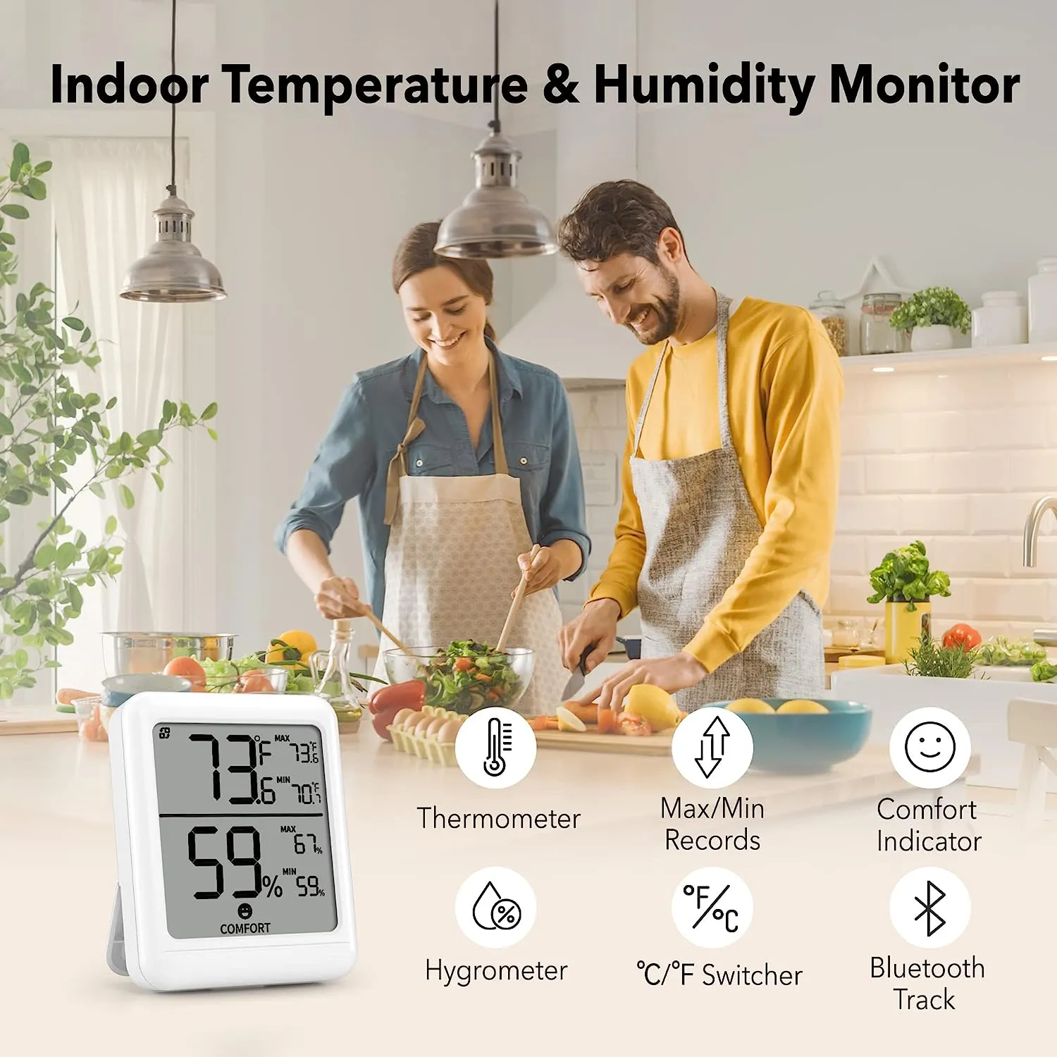 Smart Bluetooth Hygrometer Thermometer Digital Temperature Humidity Monitors Bn-link