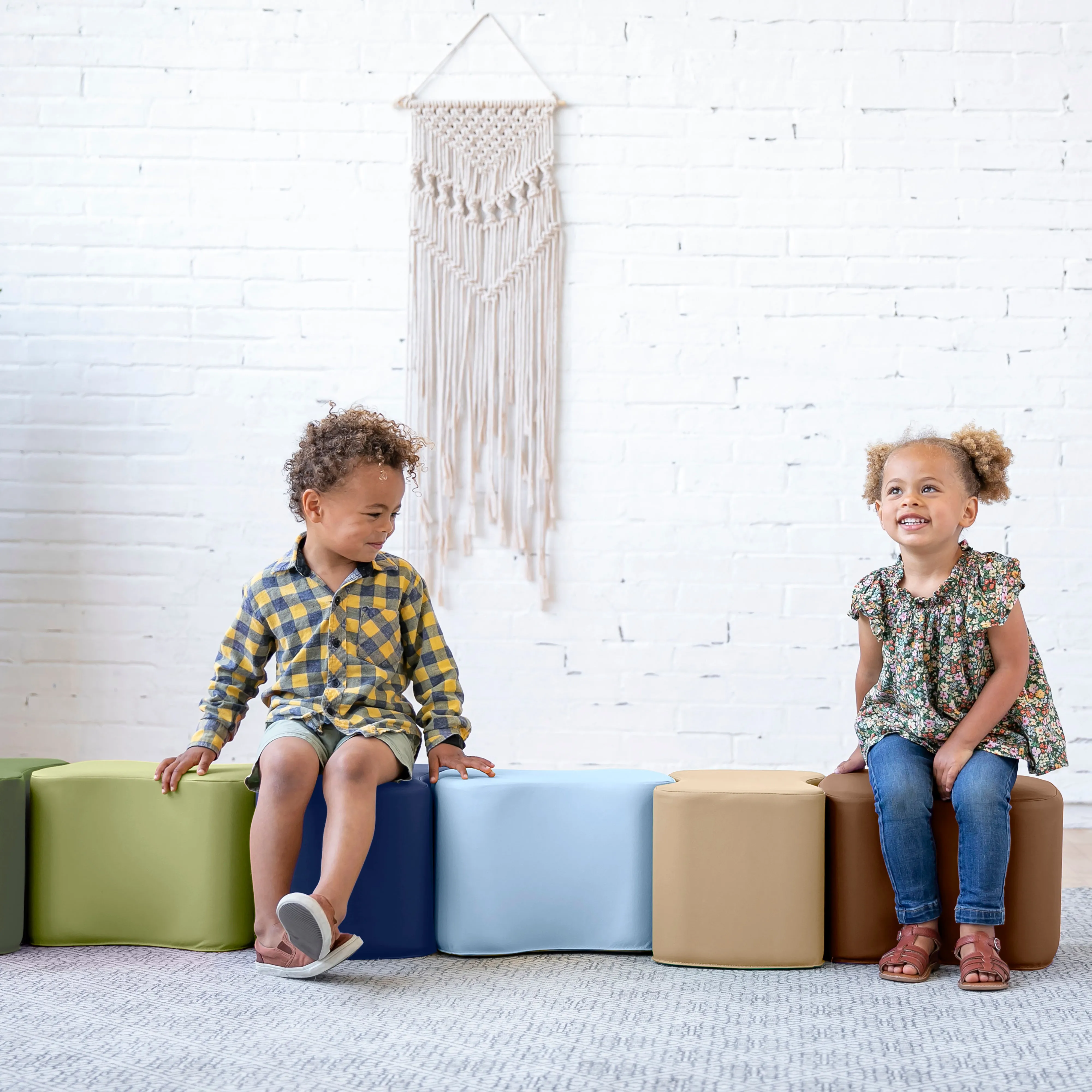 Toddler Modular Stool Set, Flexible Seating, 6-Piece