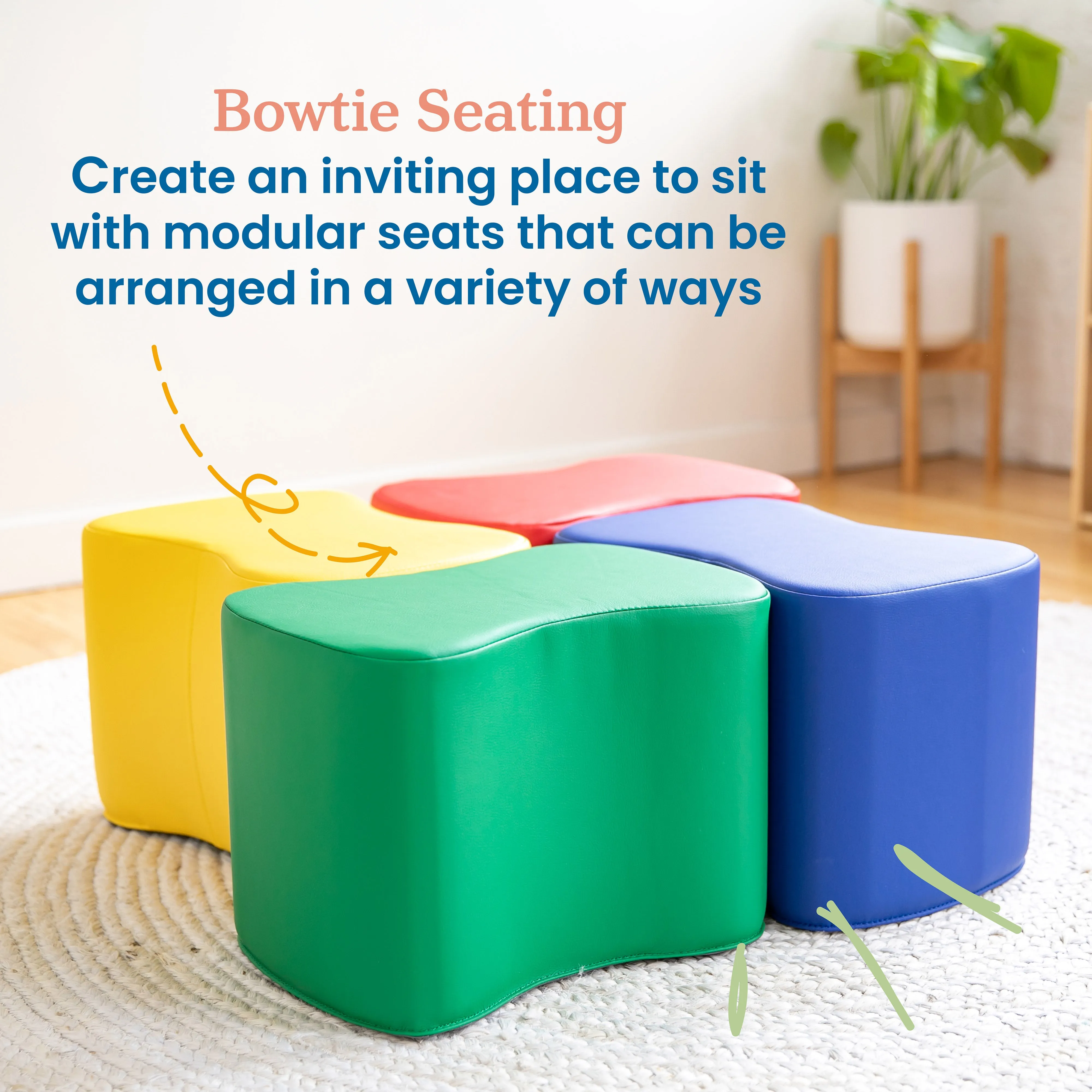 Toddler Modular Stool Set, Flexible Seating, 6-Piece