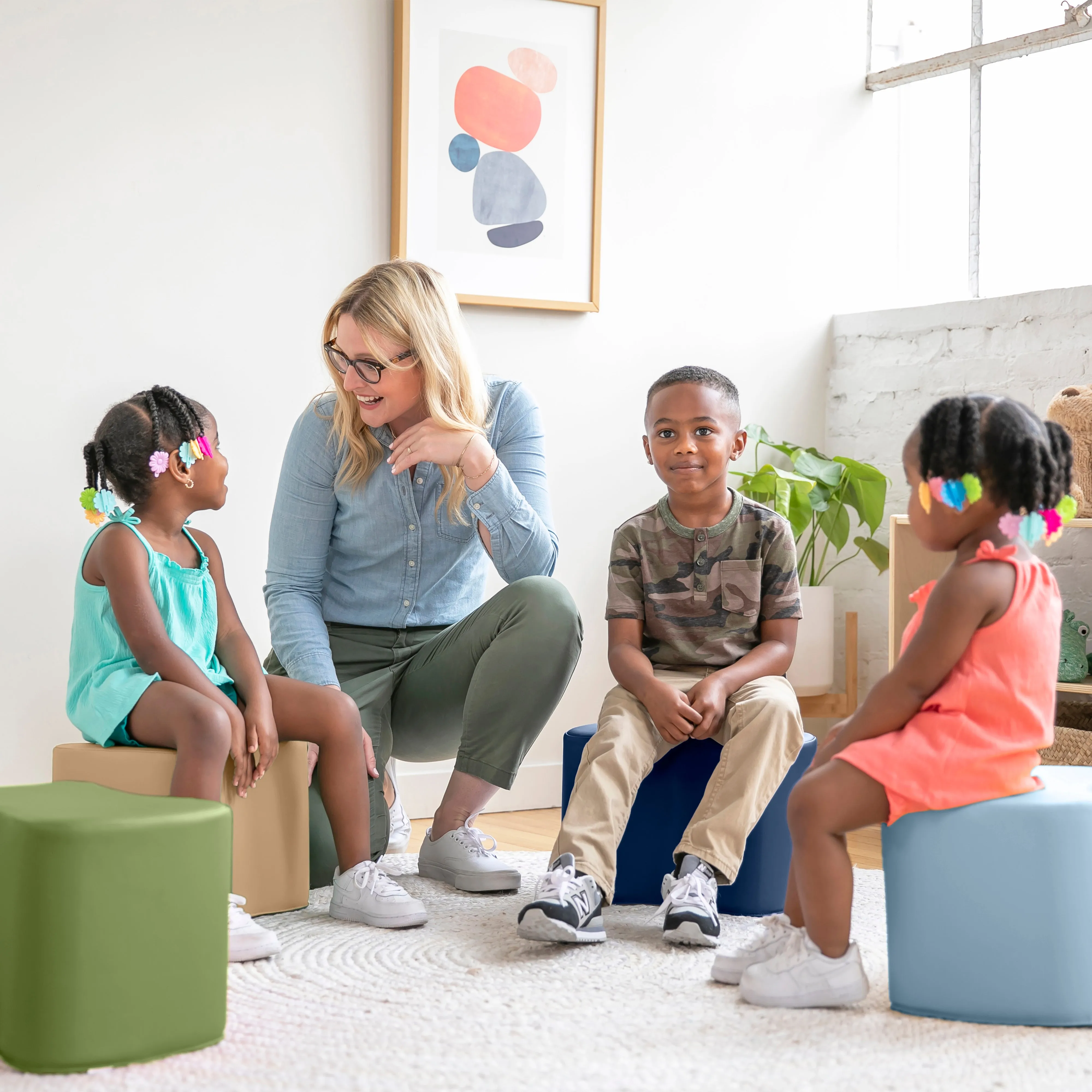 Toddler Modular Stool Set, Flexible Seating, 6-Piece