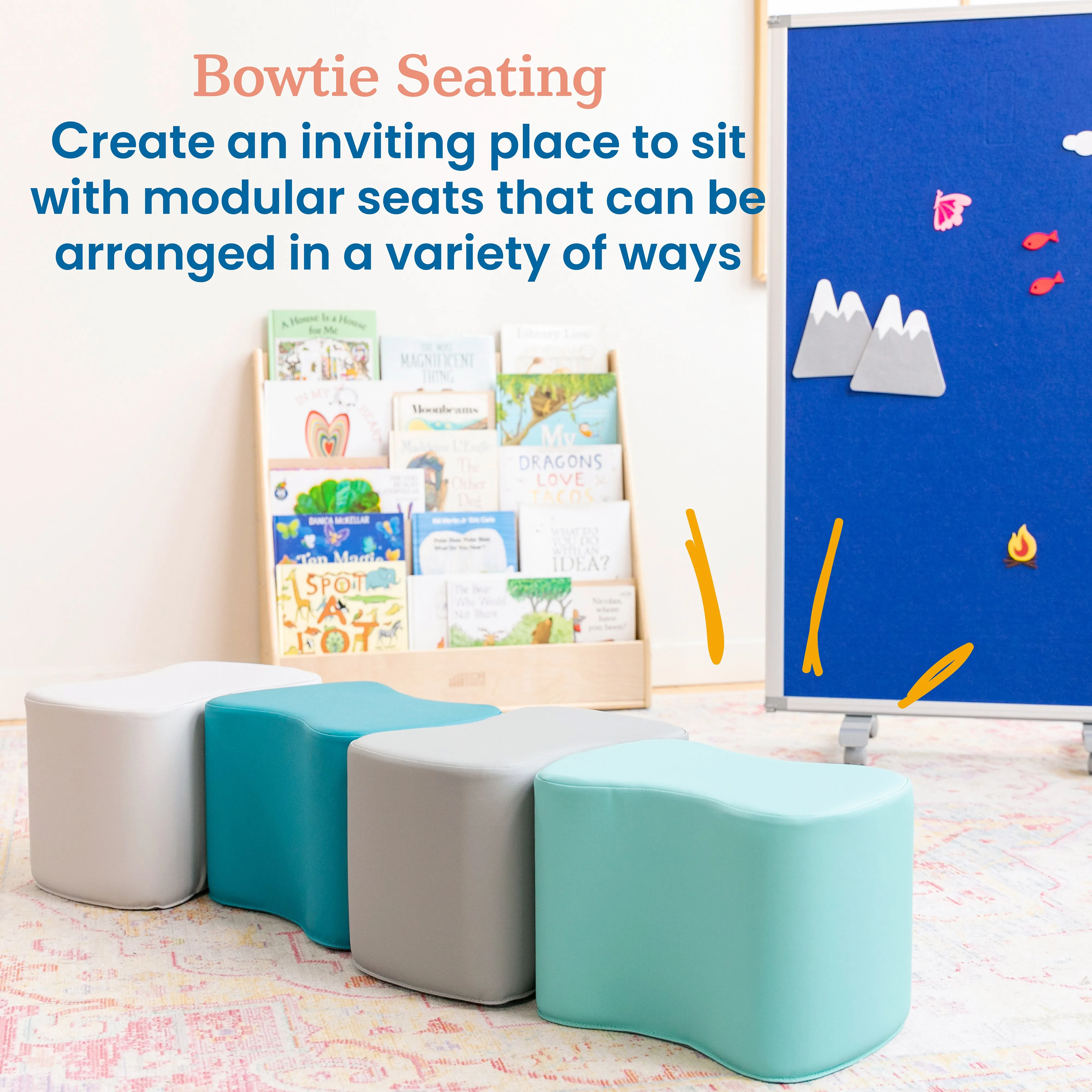 Toddler Modular Stool Set, Flexible Seating, 6-Piece