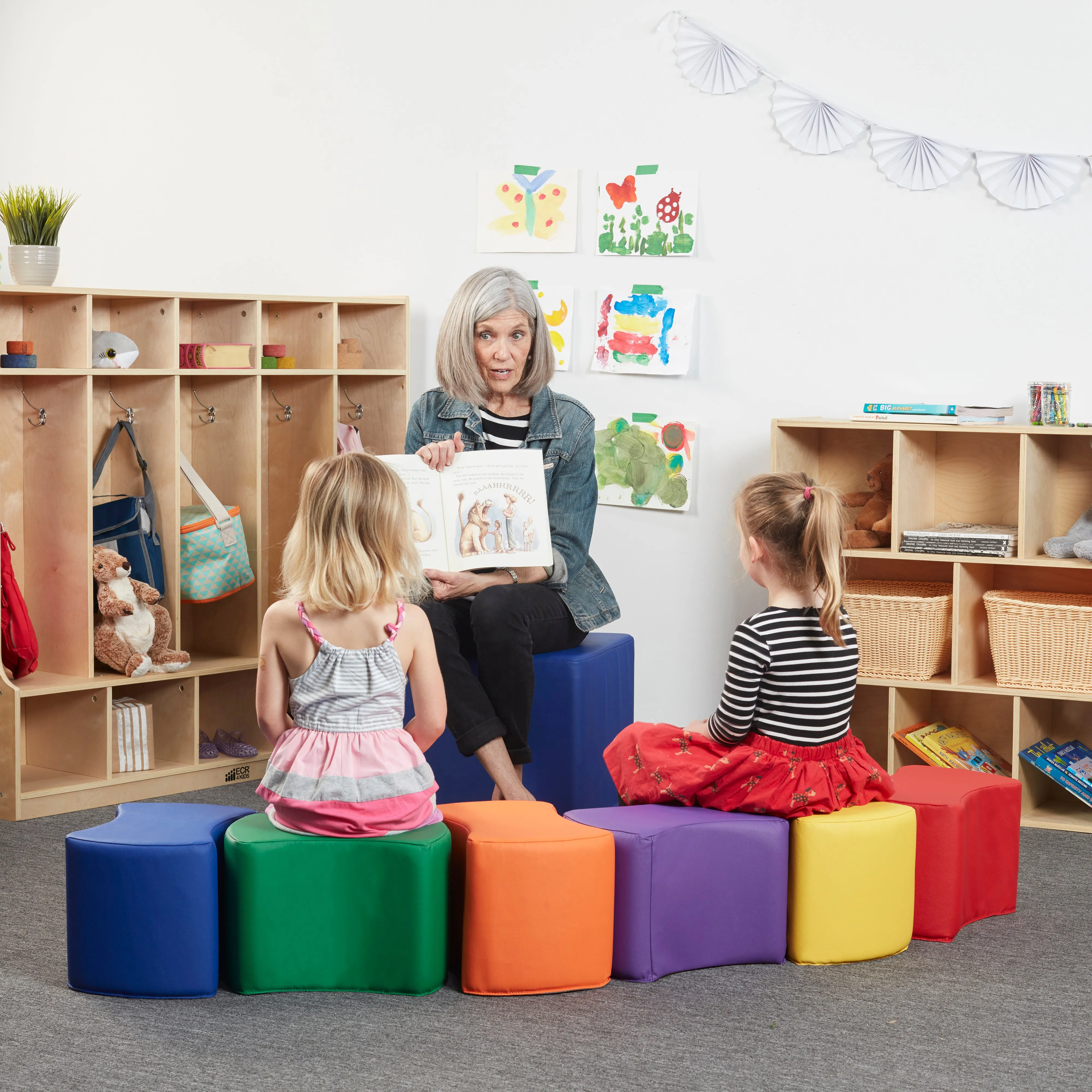 Toddler Modular Stool Set, Flexible Seating, 6-Piece