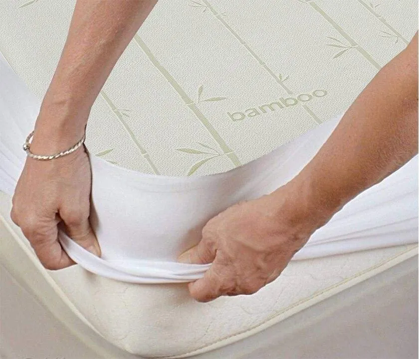 Top Split King ( Flex King ) Waterproof Antibacterial Hypoallergenic Bamboo Mattress Protector