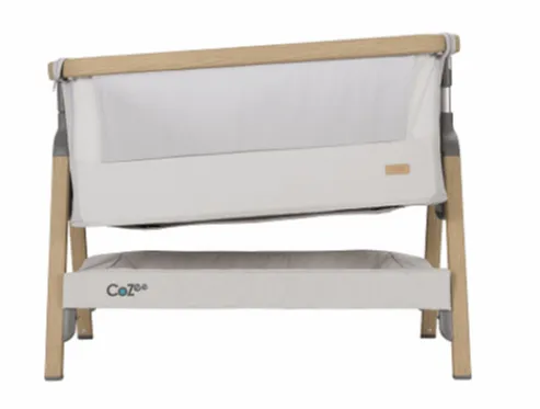 Tutti Bambini Cozee Bedside Crib-Oak/Sterling Silver