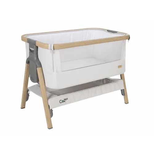 Tutti Bambini Cozee Bedside Crib-Oak/Sterling Silver