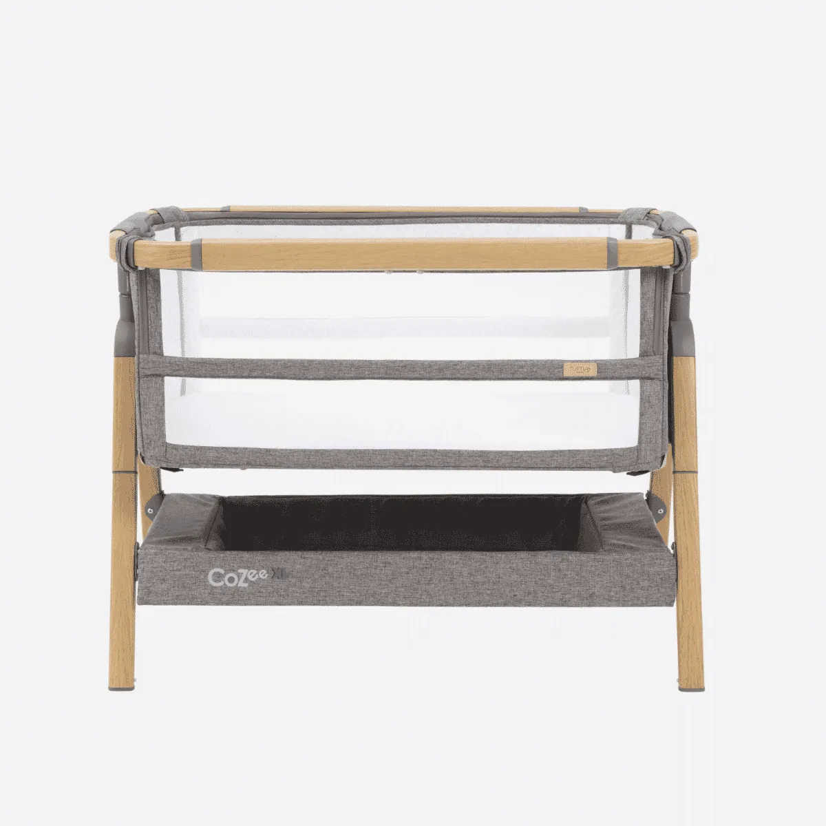 Tutti Bambini Cozee XL Bedside Crib and Cot - Oak/Charcoal