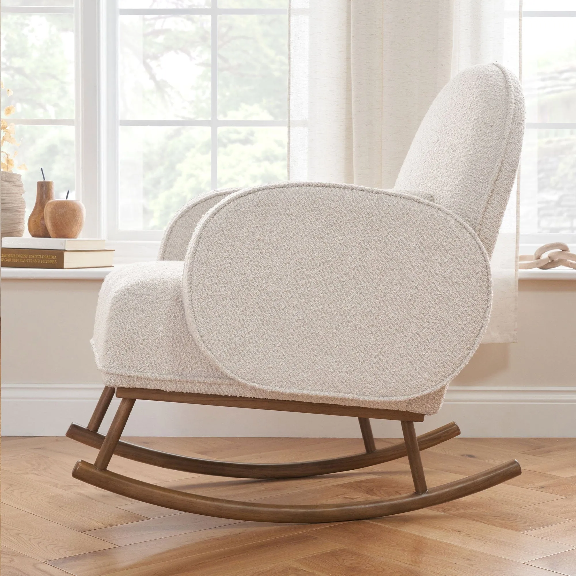 Tutti Bambini Micah Rocking Chair & Footstool - Boucle Fresh Cream