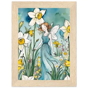 Vampire Art Fairy Garden Classic Semi-Glossy Paper Wooden Framed Poster - Daffodil