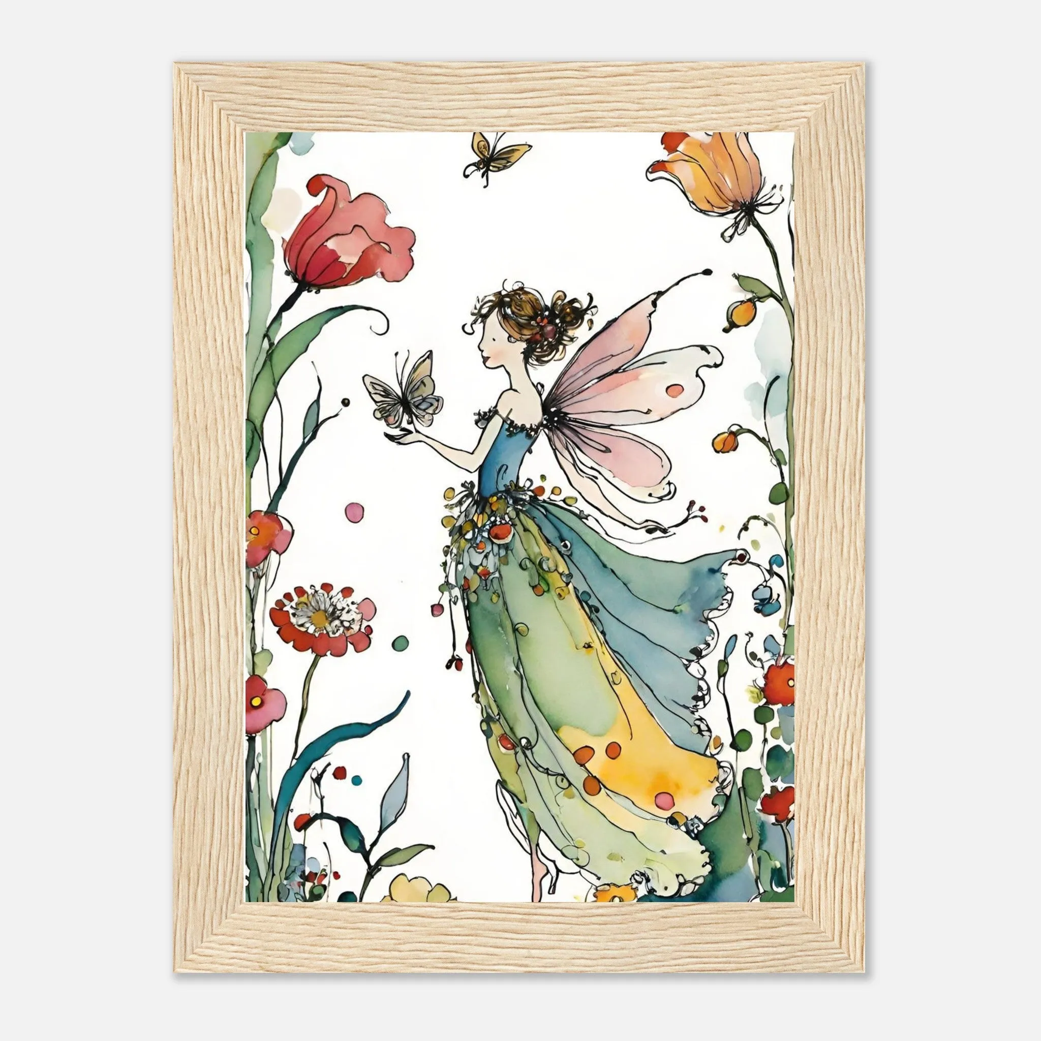 Vampire Art Fairy Garden Classic Semi-Glossy Paper Wooden Framed Poster - Fairy Queen