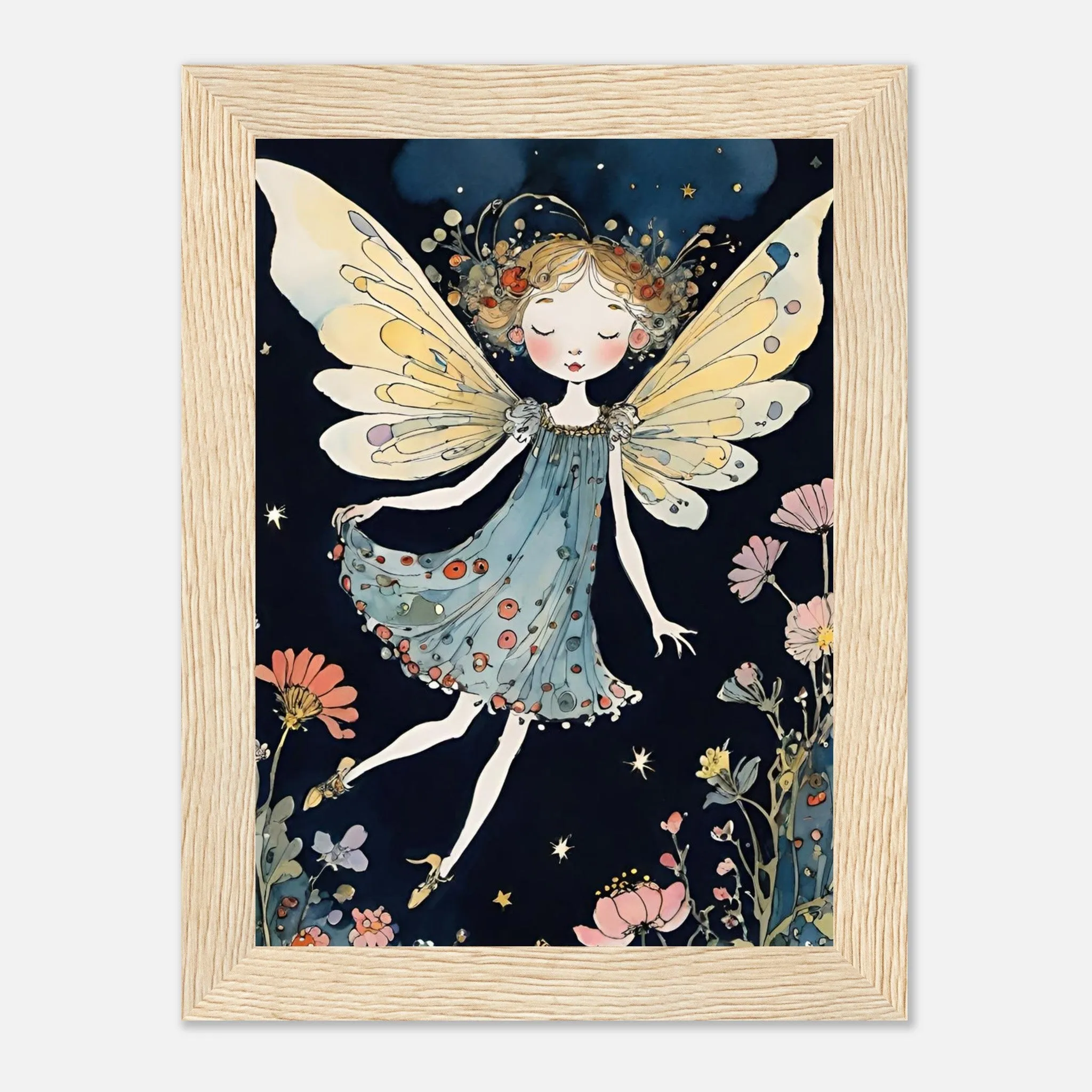 Vampire Art Fairy Garden Classic Semi-Glossy Paper Wooden Framed Poster - Midnight Dance