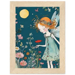 Vampire Art Fairy Garden Classic Semi-Glossy Paper Wooden Framed Poster - Moonlight