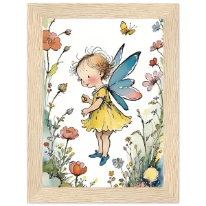 Vampire Art Fairy Garden Classic Semi-Glossy Paper Wooden Framed Poster - Yellow Fairy