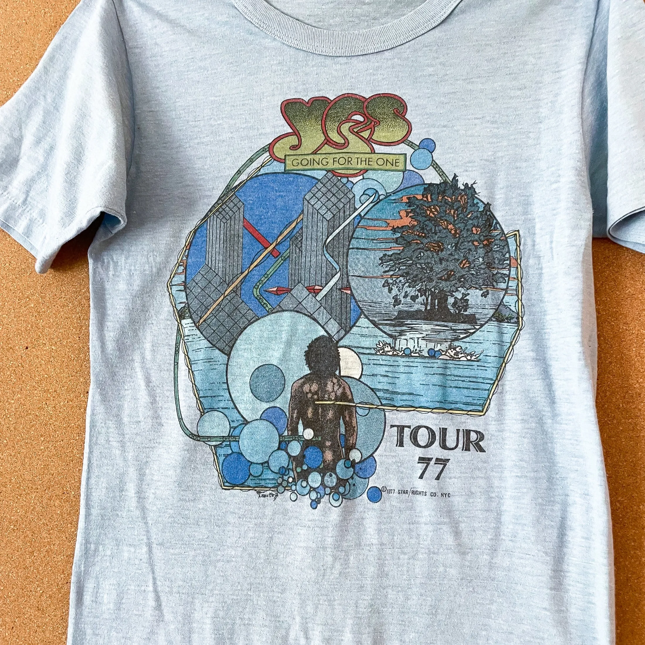 Vintage 1977 YES Going For The One Tour Tee Shirt M