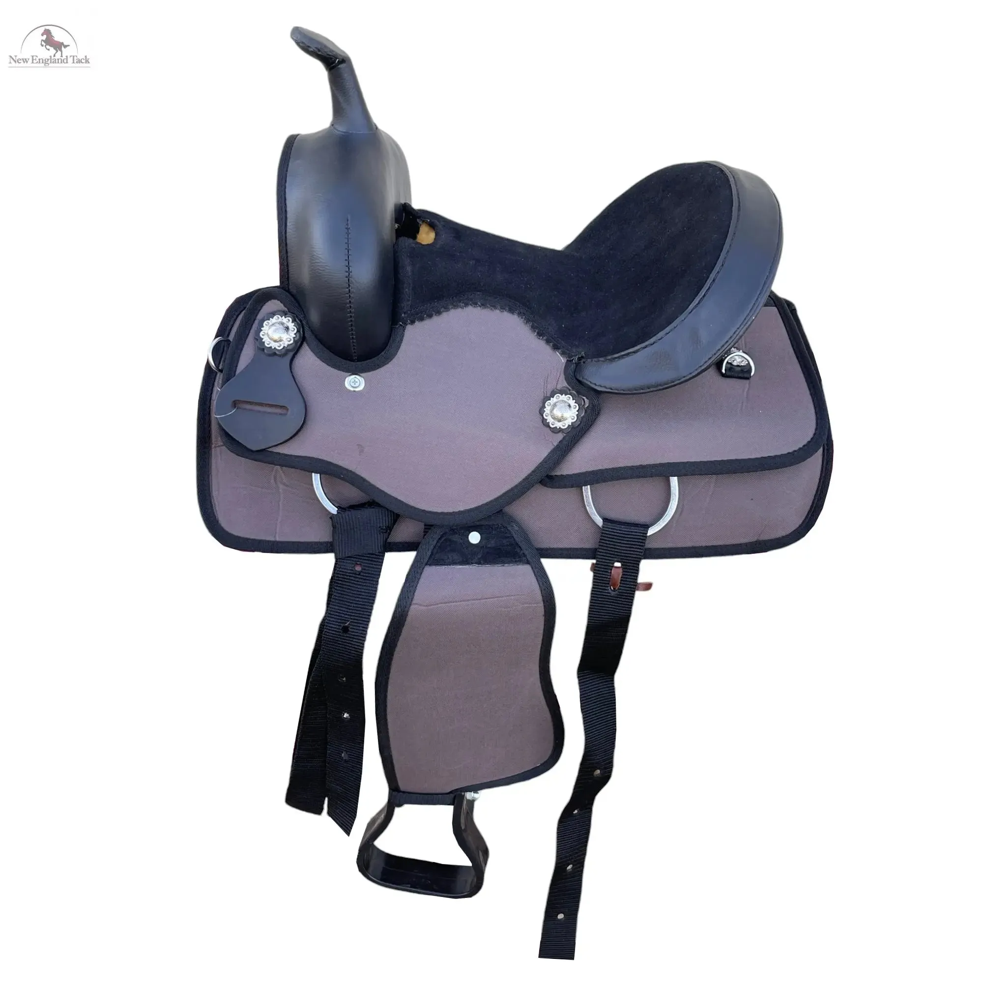 Youth Western New Generation Horse Synthetic Saddle - 10" 12" 13"- Blue/Black/Light Brown/Pink Color Saddle