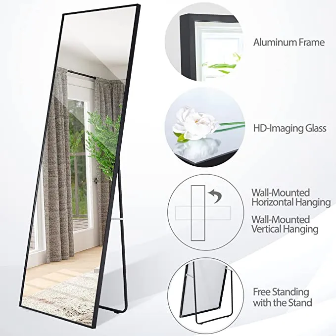 ZENY™ 65"x22" Full Length Floor Mirror with Stand, Large Rectangle Wall Mounted Mirror